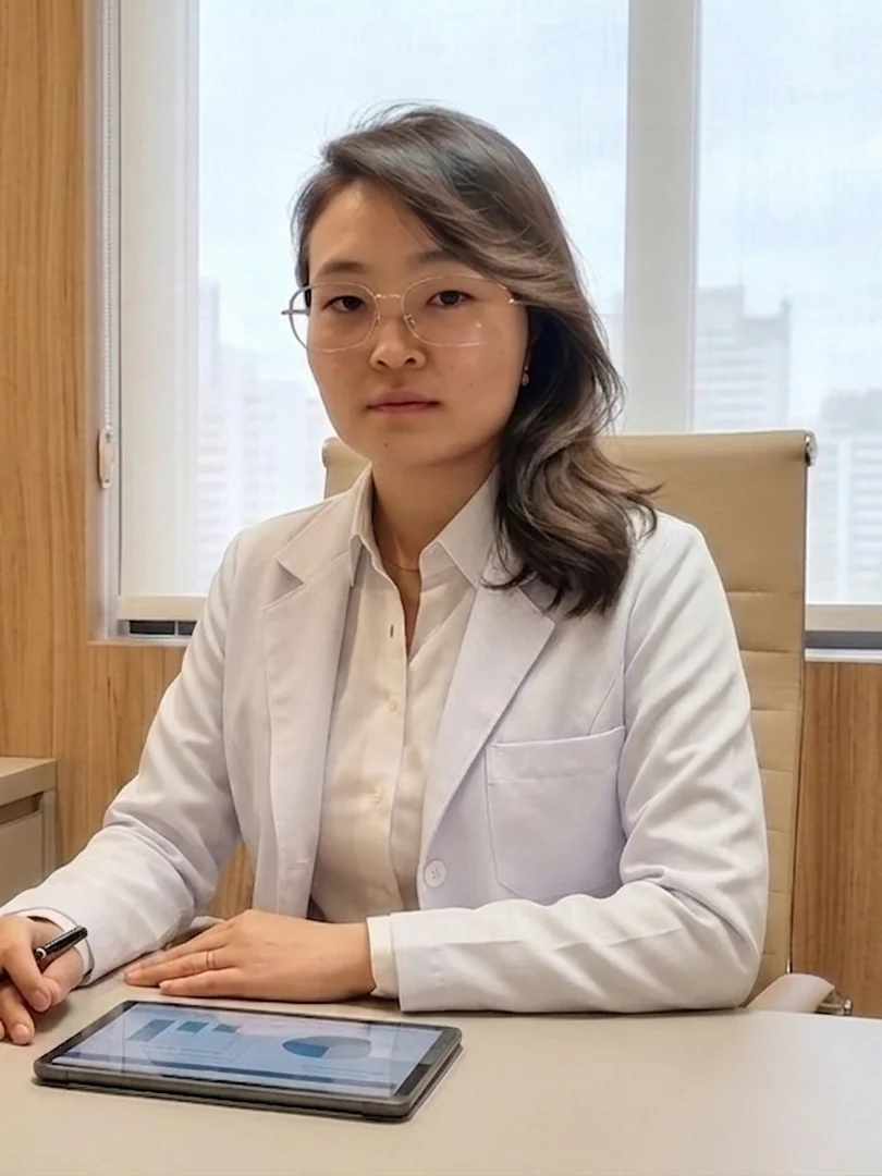 Dra. Nádia Higashi no consultório